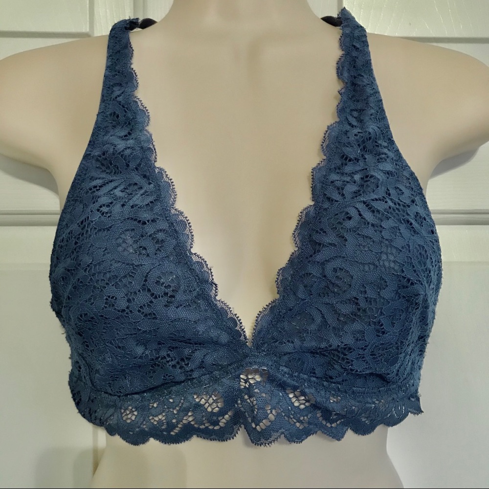 Blue Forever 21 lace Y back bralette